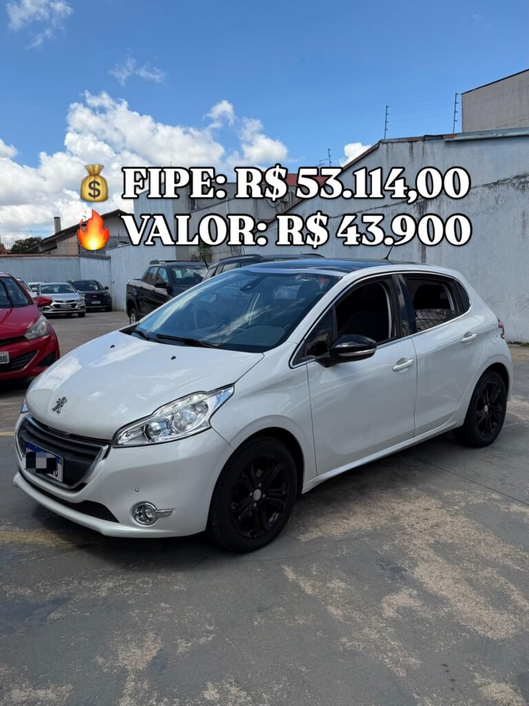 PEUGEOT 208 GRIFFE 2016 com teto solar